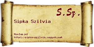 Sipka Szilvia névjegykártya